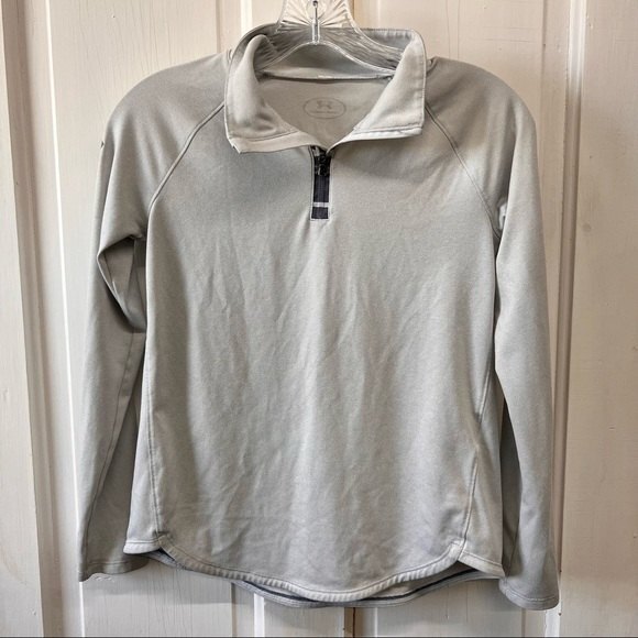 Under Armour 1/4 zip pullover jacket grey.  no size tag fits like a loose fit xs - Picture 1 of 5
